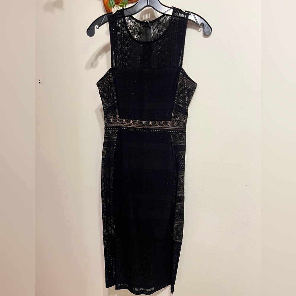 BCBG Elegant Black Lace Dress